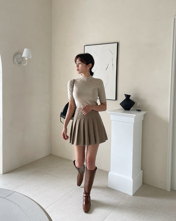 All-Time Plain Half Turtleneck Knit